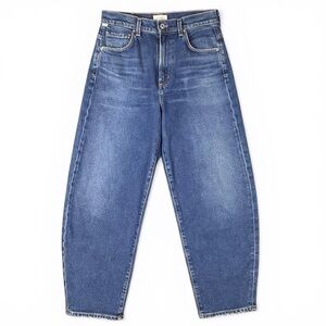Citizens of Humanity Blue Distressed Faded High Rise Barrel Stretch Jeans 26